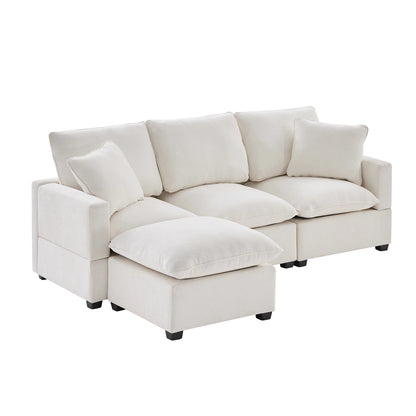 Modern Modular 4-Seat Chenille Sectional Sofa