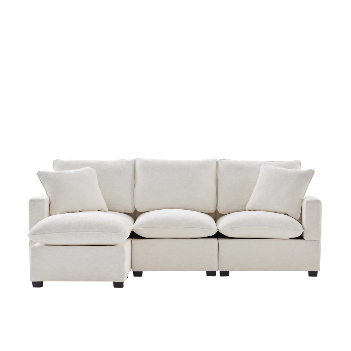 Modern Modular 4-Seat Chenille Sectional Sofa