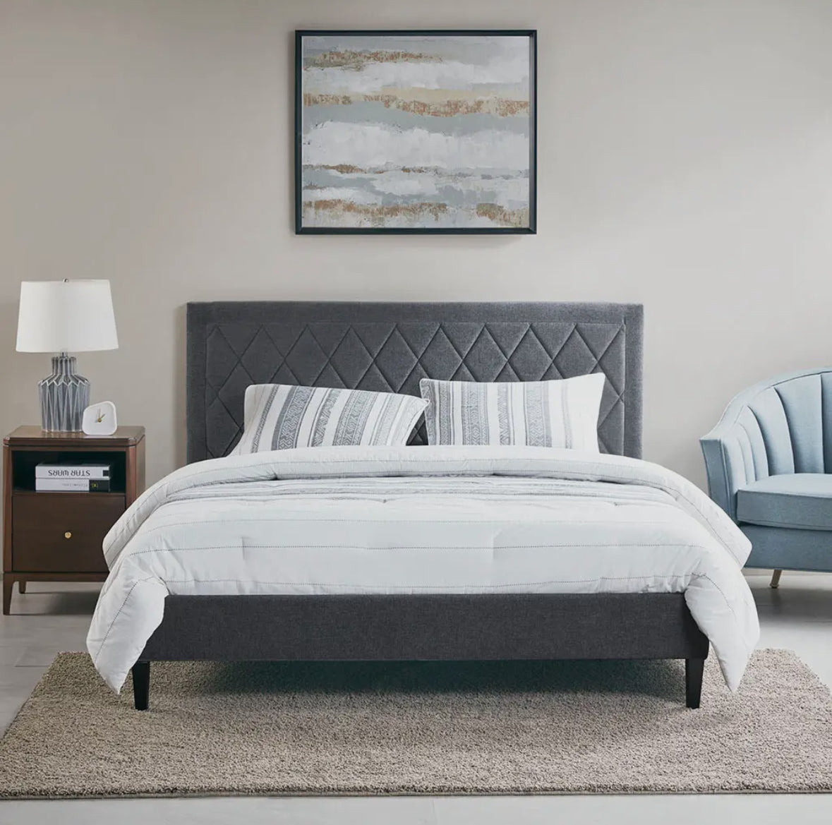 Diamond Tufted Upholstered Bed Frame