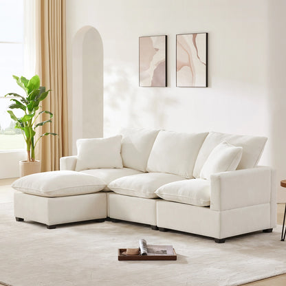 Modern Modular 4-Seat Chenille Sectional Sofa