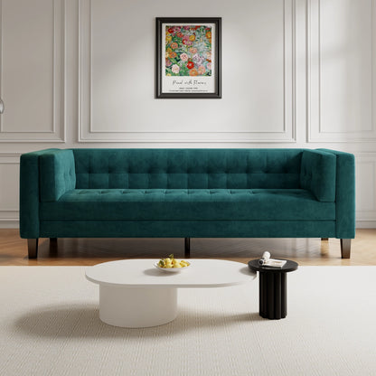 3-Seater Sofa, Upholstered Tufted Couch