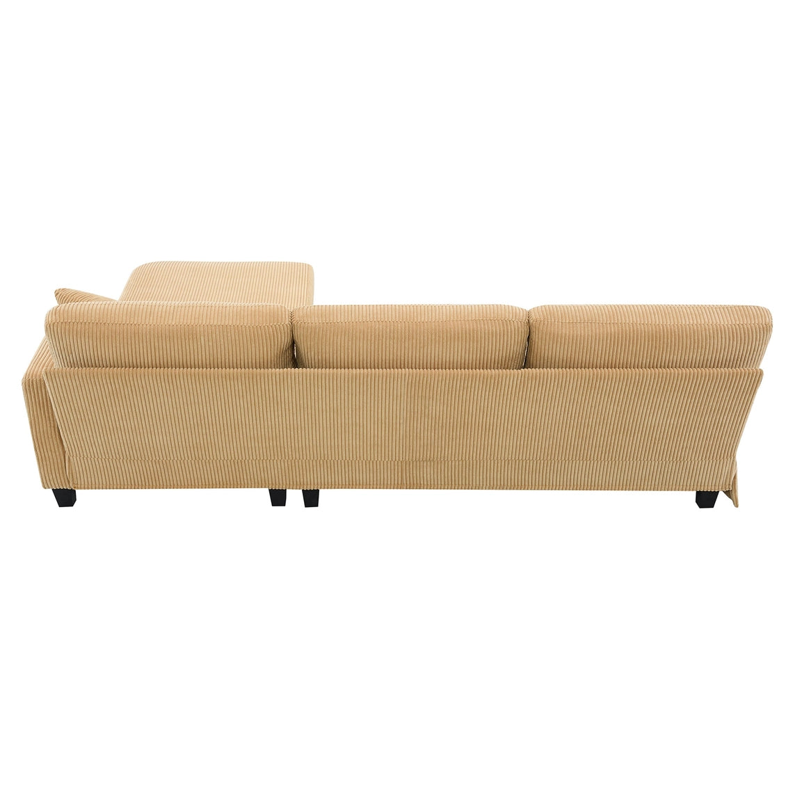 Modern L Shaped Corduroy Sofa with Reversible Chaise